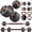Black, variant on Harmie 66LB Adjustable Dumbbell Set, 4-in-1 Convertible Weights, Dumbbells, Barbell, Kettlebells for Home Gym | Full-Body Strength Training Equipment for Men & Women