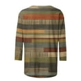 thumbnail image 4 of VOONCAS Womens Tops 3/4 Sleeve Casual Fall Winter Crew Neck Print Khaki Going Out Tops for Women Size M, 4 of 5