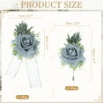 thumbnail image 2 of Uxcell Gray Wrist Corsage and Boutonnieres Set, Artificial Flowers Corsage Wristlet for Wedding Bride Groom Ceremony Anniversary Prom Party, 2 of 6