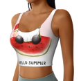 thumbnail image 2 of Pofeuu Watermelon Gnome Print Sports Bra for Women Sexy Vest Yoga Running Gym Fitness Crop Bras Tops-X-Large, 2 of 8