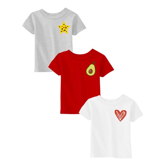 Awkward Styles 24 Month Baby Girl Outfits 24 Months Baby Clothes 24M T shirt 2 Year Old Girl Shirt Baby Girl T shirt Star Avocado Heart Pack of 3