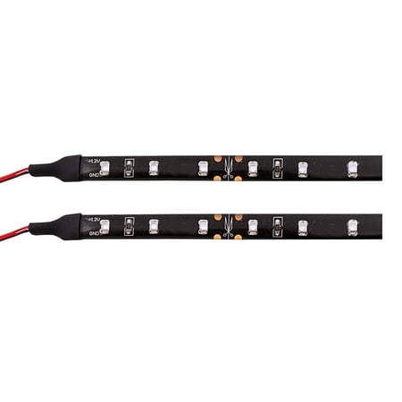 Pilot CZ-176R 12V Red Interior/Exterior LED Flexi Light Strips -4 Inches / 2 Strips- Cut to Fit - Multi-Purpose Automotive or Home Use, Water Resistant with Easy-Peel Tape Included