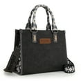 thumbnail image 4 of Wrangler Tote Bag for Women Western Retro Purse Top Handle Handbags with Aztec Strap, Black, 4 of 7