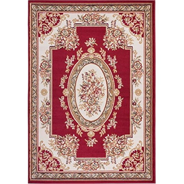 Infinity Home 84605 5 x 7 ft. Miami Medallion Centre Traditional Area Rug - Red