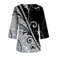 thumbnail image 4 of Gibobby Camisetas Mujer Manga Corta Sudadera cuello redondo para mujer, camisetas gráficas, camiseta manga larga, camisetas tamaño(Azul oscuro,CH), 4 of 5