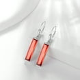 thumbnail image 6 of Juwaliy Women Dangle Earrings Red Garnet January Birthstone Earrings 925 Sterling Silver Leverback Rectangle Jewelry Christmas Birthday Valentine Gift, 6 of 10