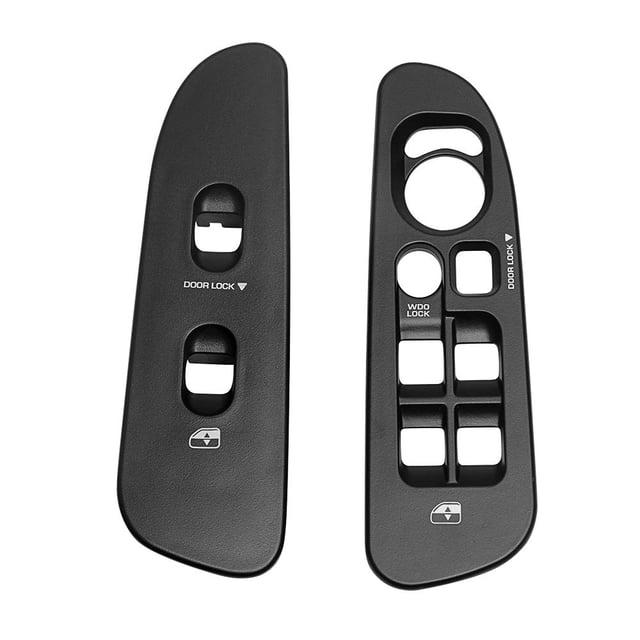 BASIKER Driver & Passenger Black Door Window Switch Panel Bezel for 2002-2010 Dodge Ram 1500 2500 3500 Front Right & Left Window Button Border Trim