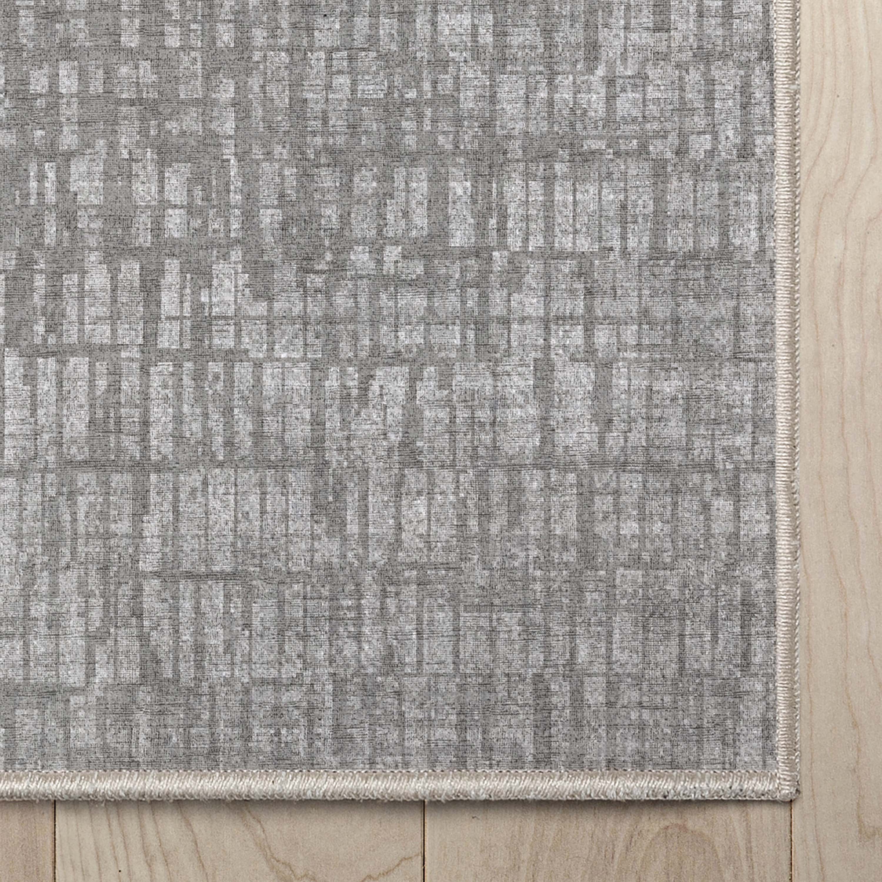 Well Woven Abstract Nightscape Modern Geometric Flat-Weave Gray 7'7" x 9'10" Area Rug