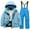 Sky Blue, variant on Xfvqtps Ski Jacket and Same Color Pant Set Snowsuit Plush Lined Hooded Coat and Overalls Waterproof Windproof Winter Warm Snowboarding Suit Blue