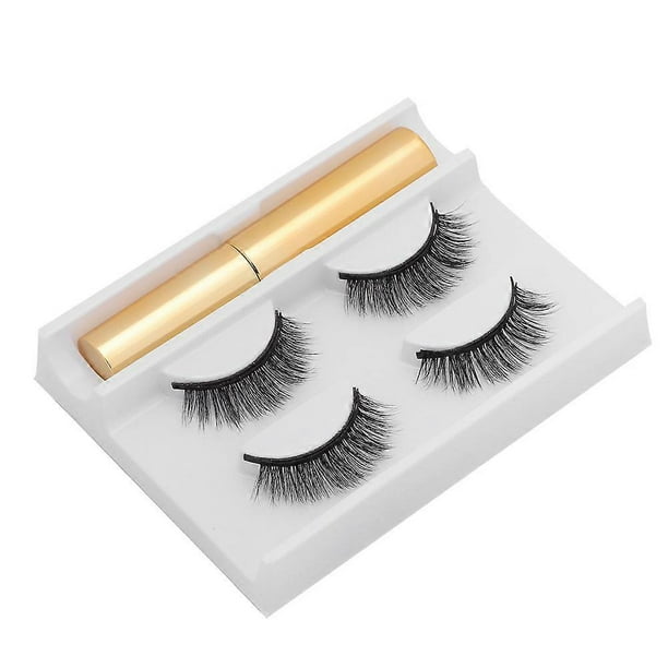 2 Pairs of 5 Magnet False Eyelash Set Magnetic Liquid Eyeliner Waterproof Lasting Eyelash Extension(2 Pairs of 3D-04 Eyelashes Eyeliner )