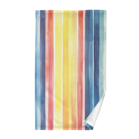 Pure Cotton Face Towel 16x28 Inches Hand Towel Bath Towel Hand Bath Towels Soft Good Water Absorption for Washing Face Wiping Face Watercolor Stripe
