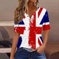 thumbnail image 1 of Fiudx Ropa de Mujer Camiseta Holgada con Cuello En V y Estampado Del Día de La Independencia para Mujer, 1 of 5