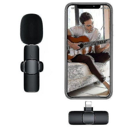 Microphone sans fil pour Iphone Ipad micro Lavalier sans fil avec 1 Microphone  pour enregistrement vidéo de téléphone/interview/vlog Plug-play