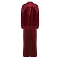 thumbnail image 5 of Haitryli Boys Worship Clothes Liturgical Tunic Top with Wide-Leg Pants Lyrical Church Choir Robe Praise Dance Clothes Burgundy 12, 5 of 6