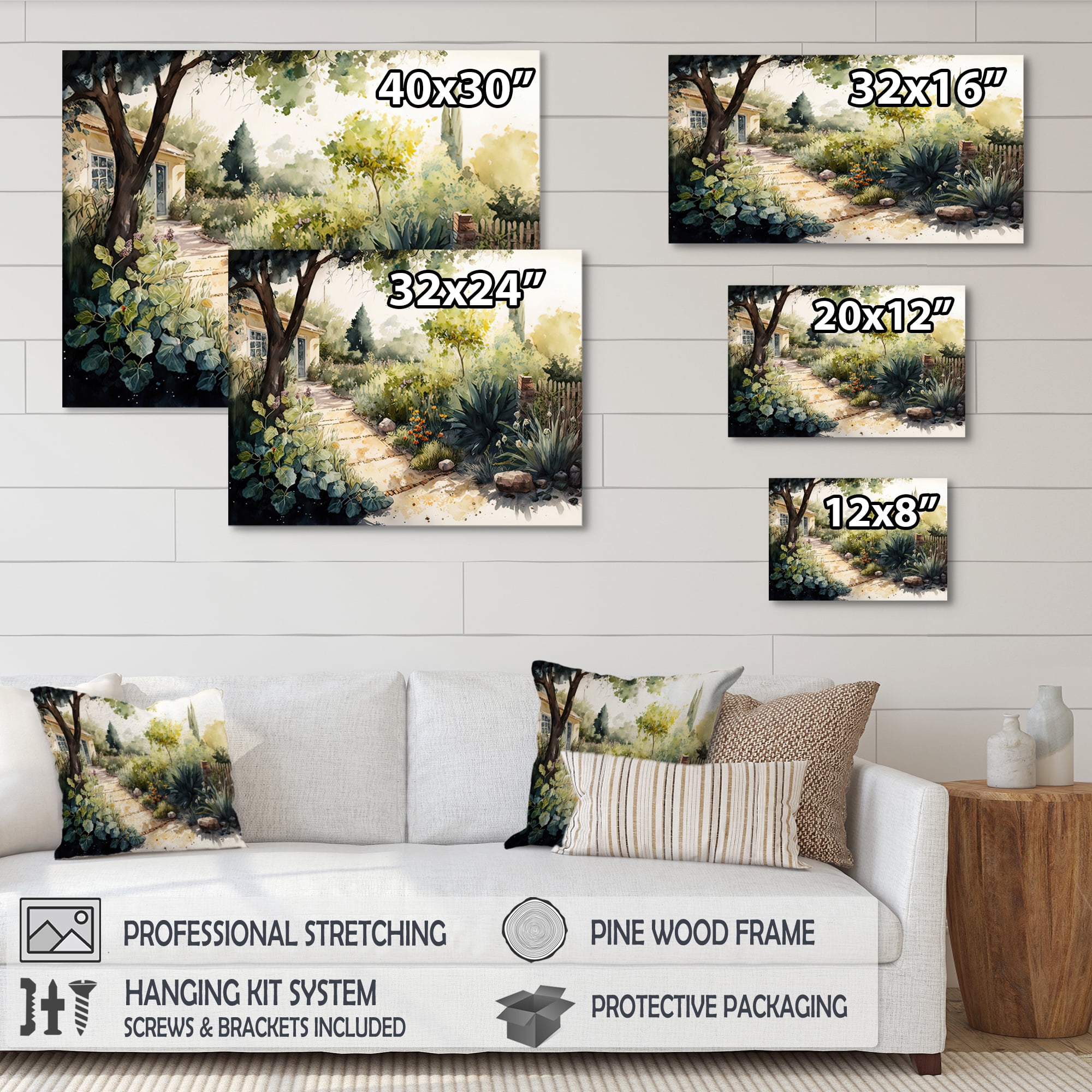 Designart Fresh Garden At The Country II Canvas Wall Art