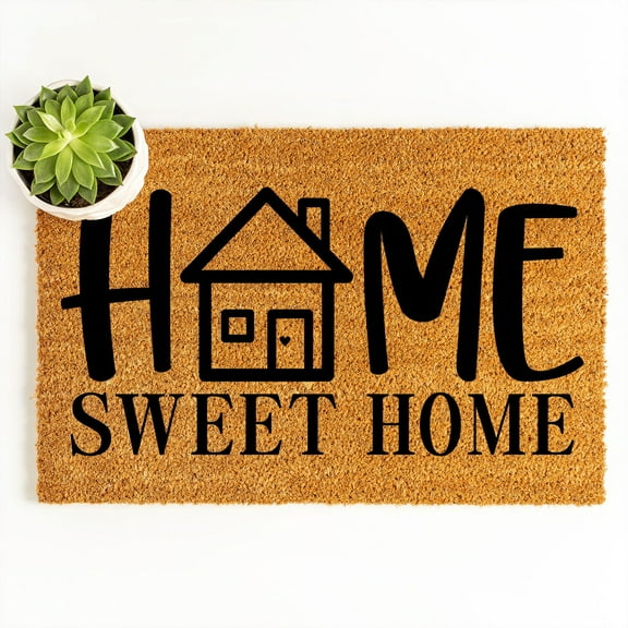 Doormat Home Sweet Home (House O) | Unique Gift Home Gift Coir New Hom (18" x 30") #3179