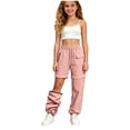 thumbnail image 2 of YWIYIUD Hiking Pants Girls Casual Clothes Zip Off Lightweight Quick Drying Pants Kids High Waistes Camping Outdoor Trousers Outdoor Camping Sweatpants with Pockets Pink 9-10 Years, 2 of 4