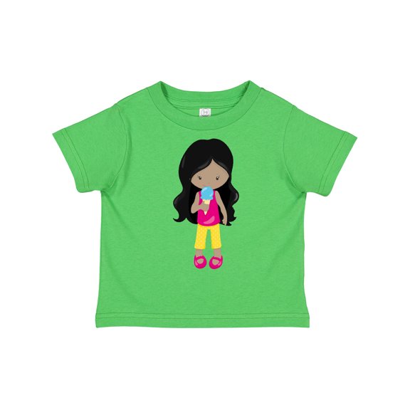 Inktastic Girl with Ice Cream, African American Girl, Dress Girls Toddler T-Shirt