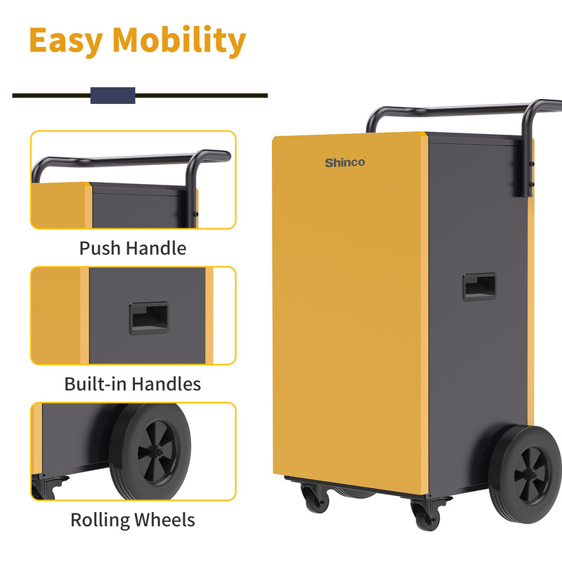 200 pt. 8,000 sq. ft. Bucketless Commercial Dehumidifier in Yellows/Golds with Pump