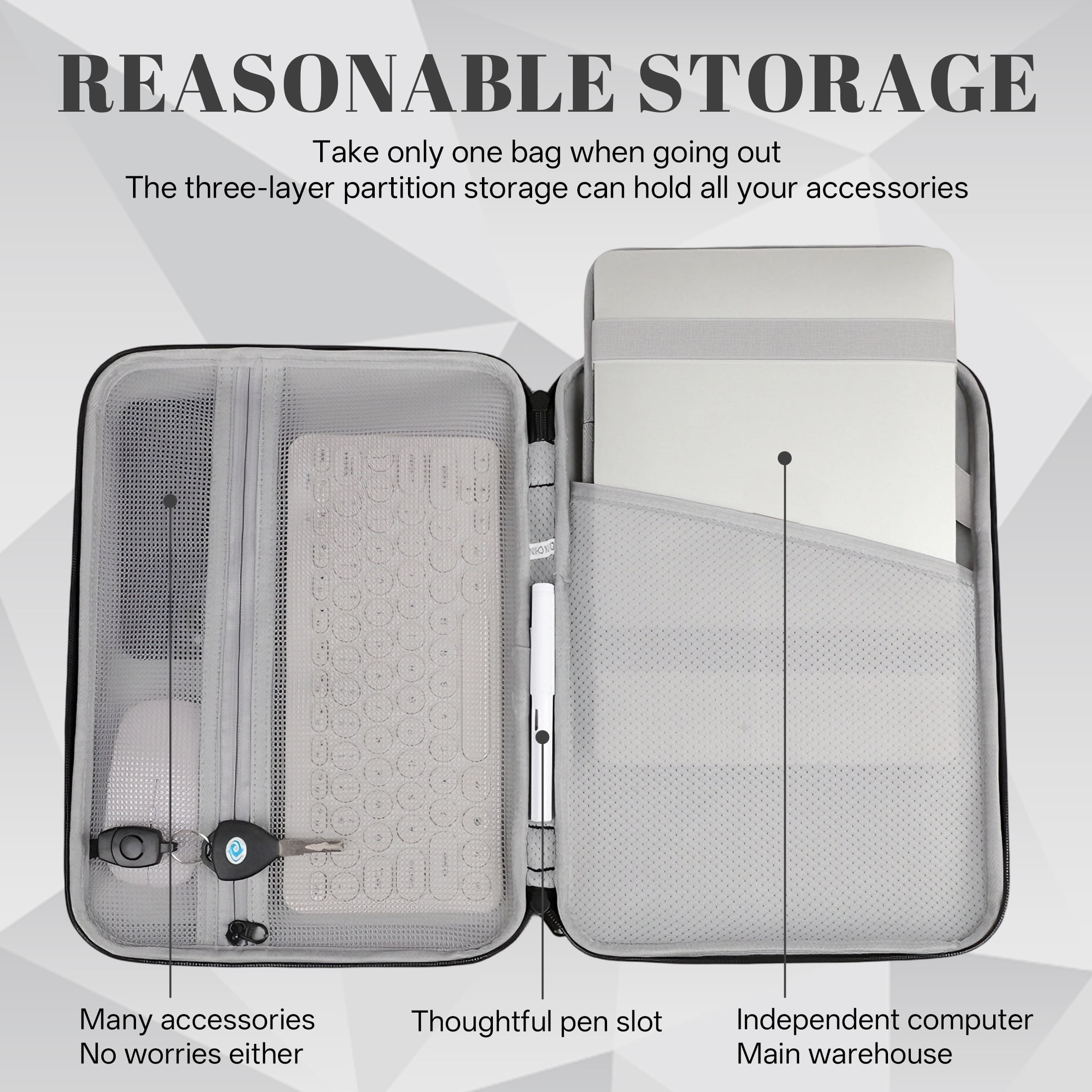 GASTROPOD 15-16 Inch Laptop Case,Eva Hard Shell&nbsp;Waterproof Laptop Sleeve,Multi-Pocket Compartmentalized Lining Computer Sleeve,Laptop Cover for Macbook Ipad HP
