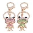 thumbnail image 3 of 2Pcs Frog Keychain Inlaid Rhinestone Zinc Alloy Hand Crafted Durable Wear Resistant Widely Used Backpack Keychain, 3 of 5