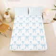 thumbnail image 5 of Erosebridal Cute Coquette Bowknot Queen Sheet Sets,Cartoon Cute Bowtie Bed Set For Girls Kids,White Blue 4-Piece, 5 of 6
