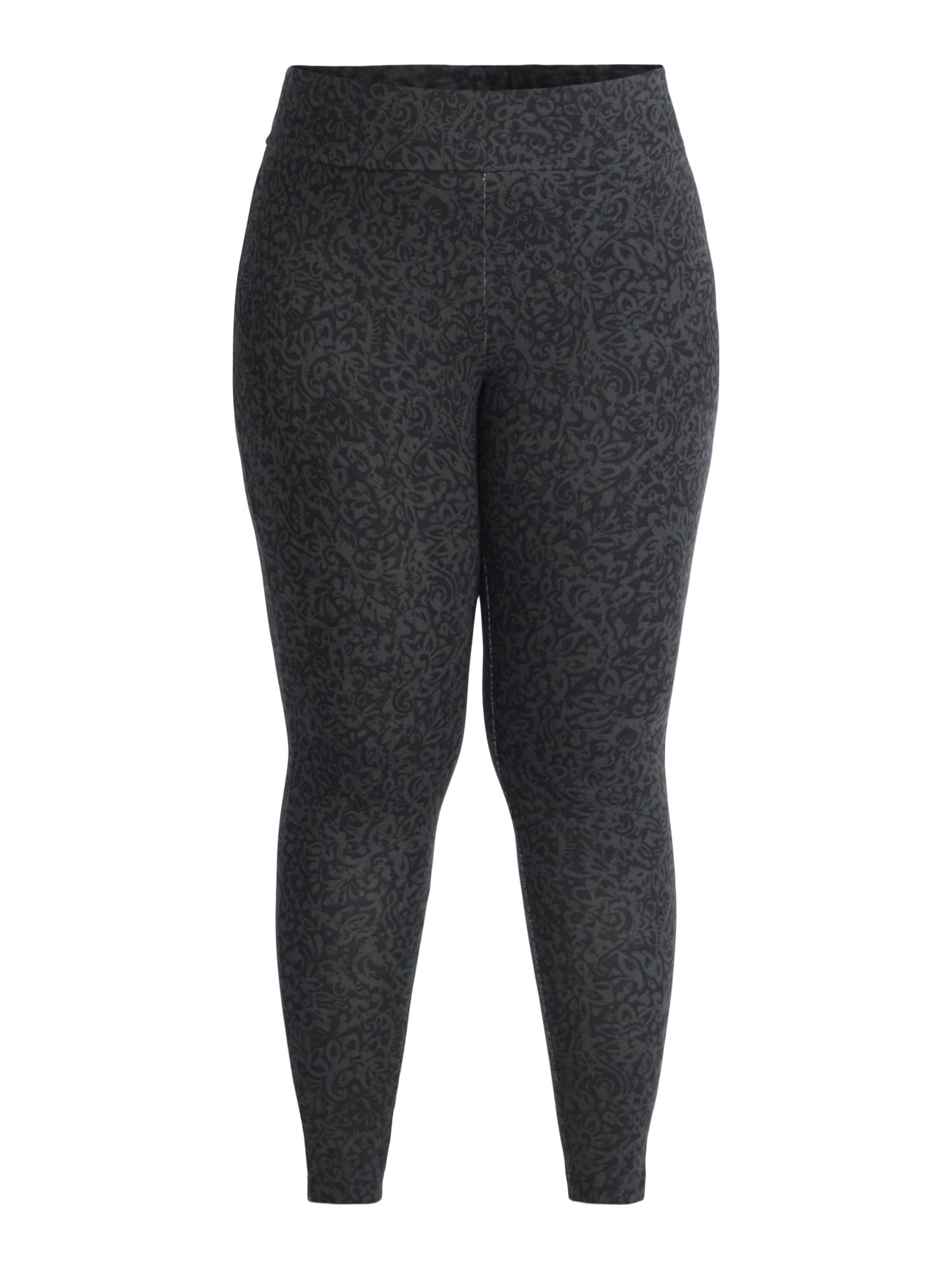 Terra & Sky Women's Plus High Waist Ankle Length Leggings, 27" Inseam, Sizes 0X-5X