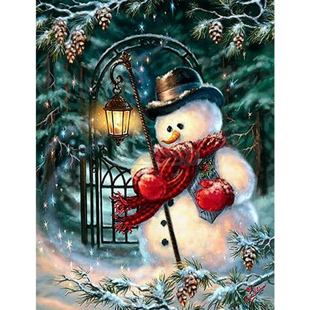 Cuadros Decorativos Pintura de Navidad por números, lienzo de bricolaje, arte de pared pintado a mano (estilo 4) Sywqhk Nuevos Originales