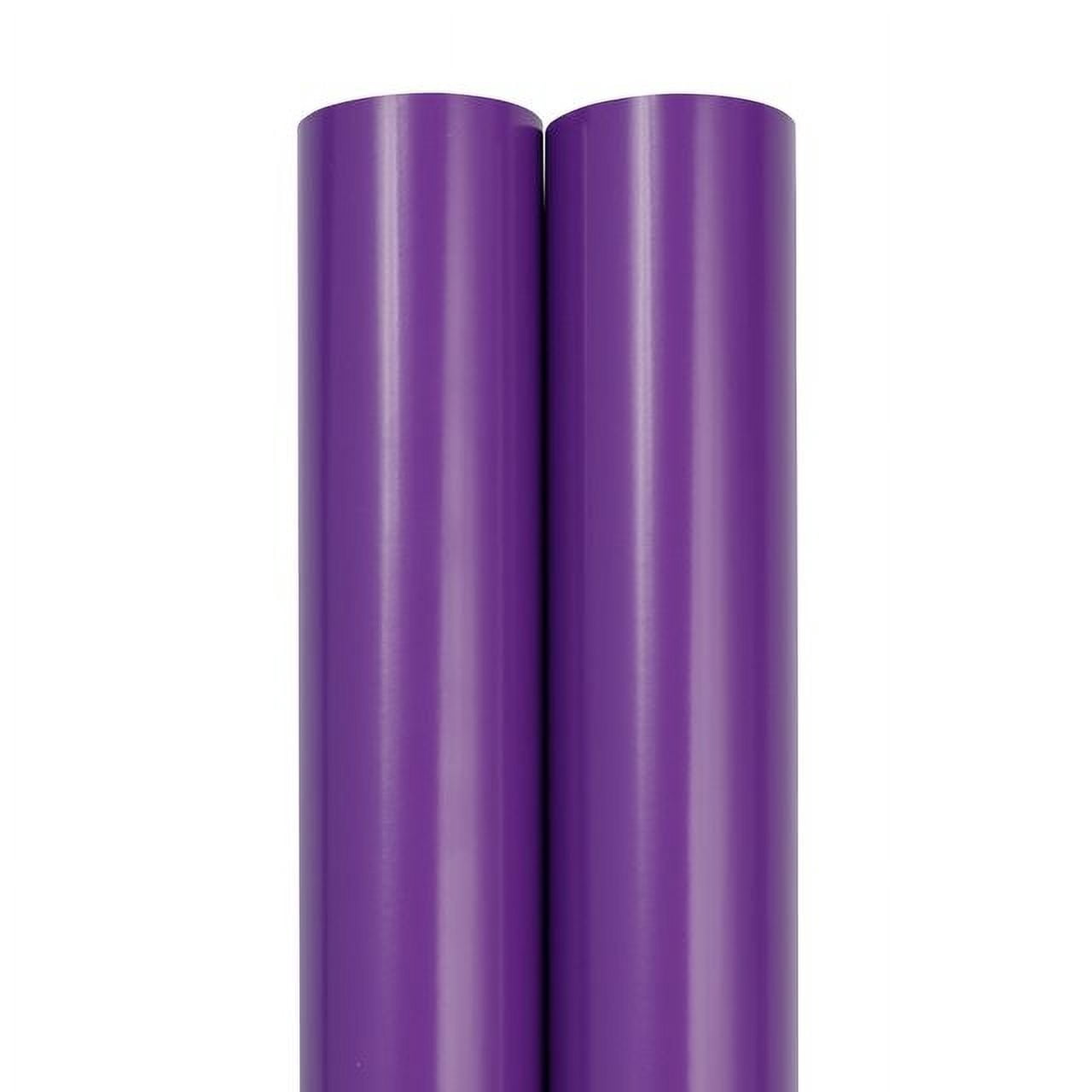 JAM Paper Glossy Wrapping Paper, 52.6 Sq ft Total (17 in x 18 Ft Each), Purple, 2 Rolls