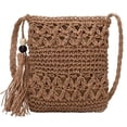 thumbnail image 1 of Monedero de paja para mujer, bolso de paja, bolso de verano con borlas, bolso cruzado de paja, bolso de playa tejido a mano, bolso de crochet, 1 of 6