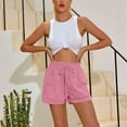 thumbnail image 2 of Vedolay Short for Women Fashion High Waist Casual Solid Shorts with Pockets,Z3-Pink M, 2 of 4
