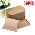 thumbnail image 3 of 50pcs Kraft Paper Pillow Wedding Party Favor Boxes Candy Cake Sweet Bags, 3 of 5