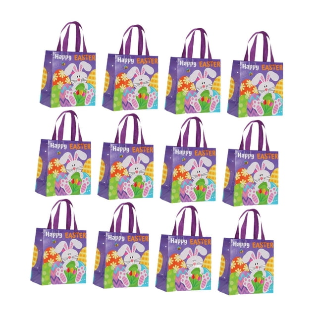 12 bolsas de regalo de Pascua reutilizables para huevos de Pascua y decoraciones de Pascua. Violeta