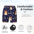 thumbnail image 4 of Kdxio Corgi Lying With Moons And Stars Print Men'S Swim Trunks With Compression Liner 7 Inch Inseam Quick Dry Swim Shorts, 4 of 7
