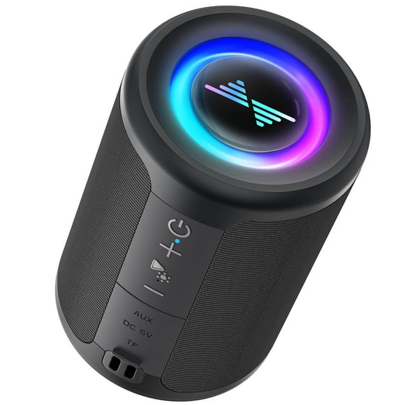 Altavoz Bluetooth LENRUE pequeño portátil con luces de salida de 30 W