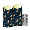 thumbnail image 2 of Night Dee Moon Pattern Flameless Candles 2 PCS with Remote Realistic Moving Flame LED Tapered Pillar Set for Home Decor, 2 of 7