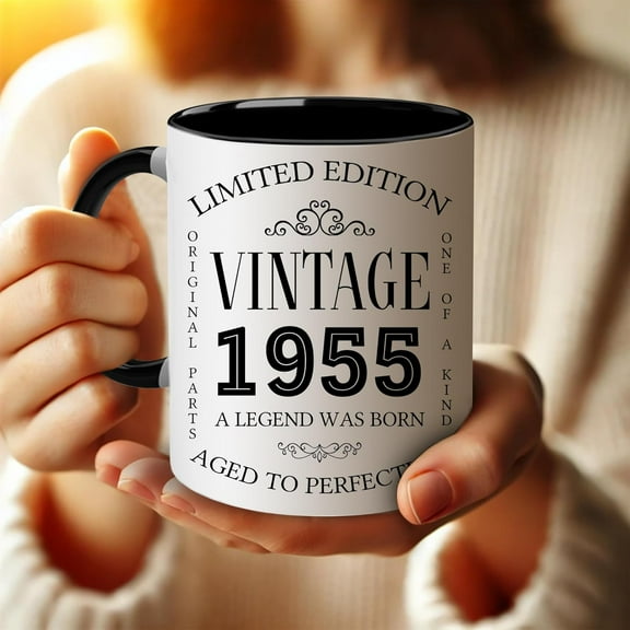 70th Birthday Gifts For Men, Women - 70 Year Old Birthday Gifts For Him, Her - 1955 Vintage Coffee Mug