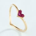 thumbnail image 4 of HeartsAndYou 0.5ct Natural Princess Pink Ruby Curved Minimalist Ring 14k SOLID White Gold, 4 of 8