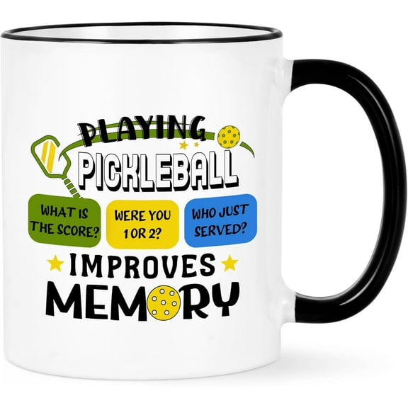 Cabtnca Pickleball Gifts: Mug, Accessories for Women & Men, Improves Memory, Funny, 11 Oz