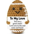 thumbnail image 1 of Balón de fútbol hecho a mano a ganchillo «To My Love», regalo de San Valentín, 1 of 8