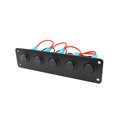 thumbnail image 3 of maskred Sleek and Durable Blue LED 5 Gang Round Dash Rocker Toggle Switch Panel for RV Boat 12-24V Style A 1Set, 3 of 6