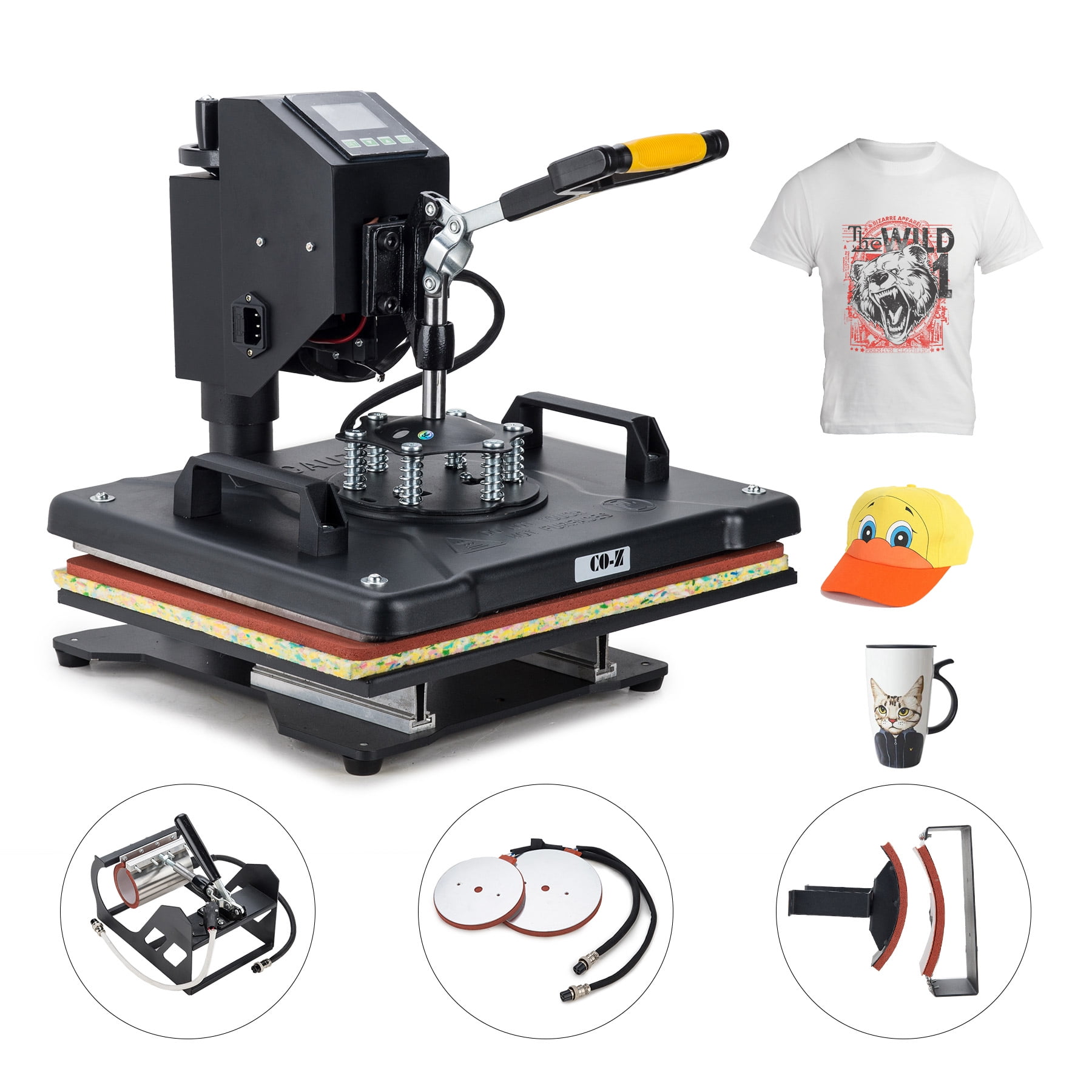 5 in 1 12" X 15" Heat Press 360 Degree Swivel Heat Press Machine