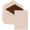 JAM Paper Wedding Invitation Set, Large, 5 1/2 x 7 3/4, White Card with Brown Lined Envelope and Embossed Garden Border Set, 50/pack