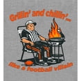 thumbnail image 5 of Grillin' and Chillin' Like A Football Villain Youth Heather Gray Long Sleeve Hoodie-Medium, 5 of 6