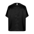 thumbnail image 6 of purcolt Women's Silk Satin T Shirt Casual Crewneck Cap Short Sleeve Basic Tops Summer Loose Tunic Blouses for Business Work Office, 6 of 9