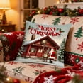 thumbnail image 1 of Funda de almohada de poliéster, decoración navideña, muñeco de nieve, ciervo, estampado navideño, funda de almohada para el hogar, la oficina, el coche, decoración de Halloween, decoración de otoño, d, 1 of 6