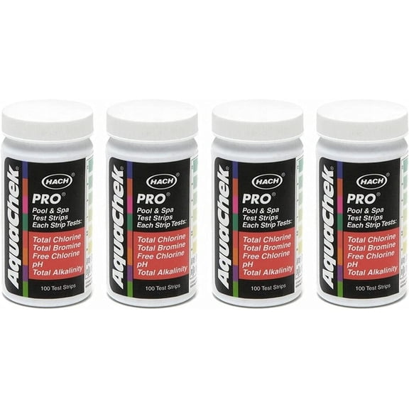 AquaChek 511710-04 Pro 5-in-1 Swimming Pool Test Strips, 4-Pack