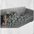 thumbnail image 6 of Floral Soft Flannel Fleece Throw Blanket, Vibrant Little Blossoms Flourishing Garden Feminine Flora Graphic Art, Cozy Plush for Indoor and Outdoor Use, 70" x 90", Night Blue Ivory, by Ambesonne, 6 of 6