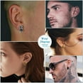 thumbnail image 6 of FaithHeart Skull Earrings for Men Stainless Steel Punk Stud Earrings Gothic Skeleton Halloween Jewelry Gift for Dad Fathers Day, 6 of 10