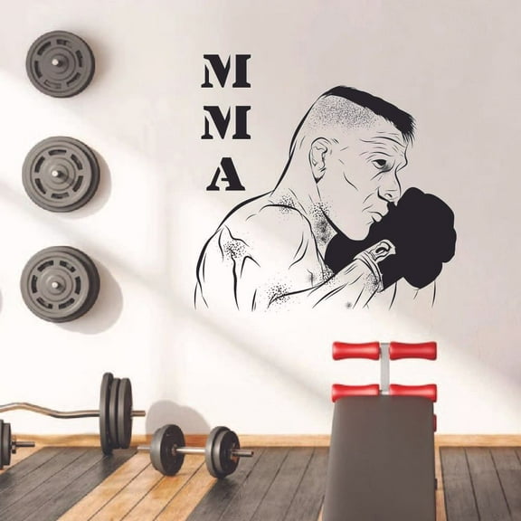 Mixed Martial Arts Karate UFC Boxing Training Gear Street Fighting Wrestling MMA Strike Fitness Vinyl Wall Art Decal Home Decor Sticker Vinyl Decoration Size (30x30nch)